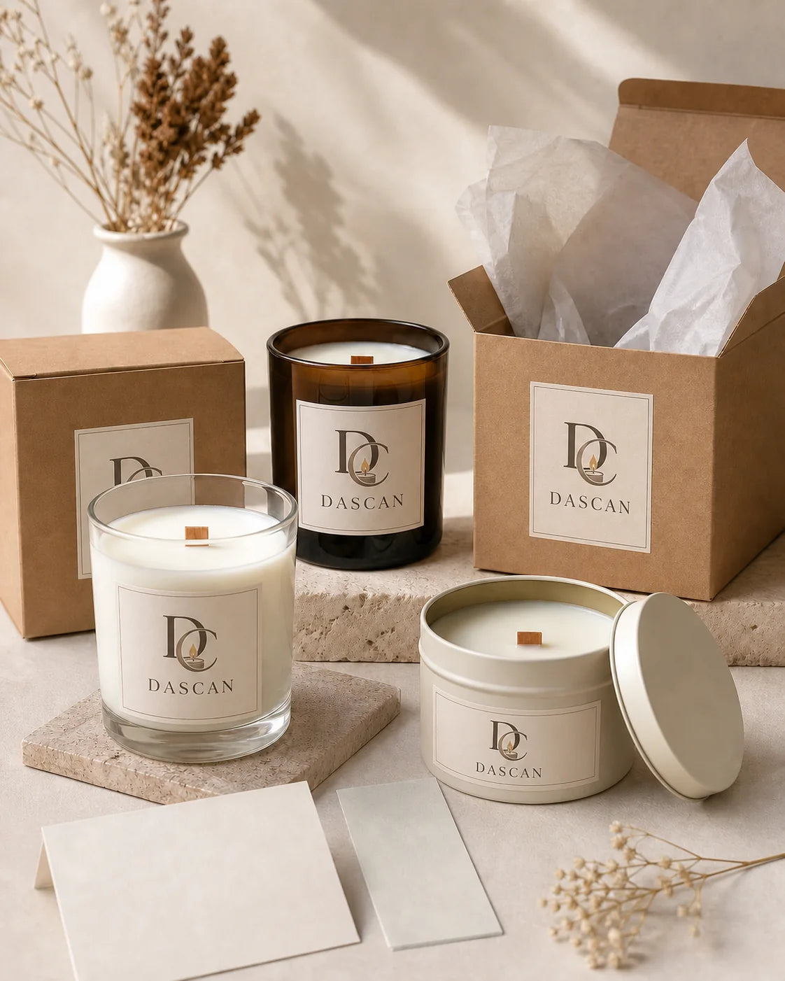 Colección de velas terminadas